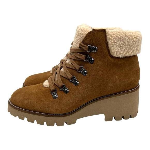 Blondo Devin Camel Suede Waterproof Sherpa Lined Casual Hiking Boots Womens 8 - Picture 7 of 15